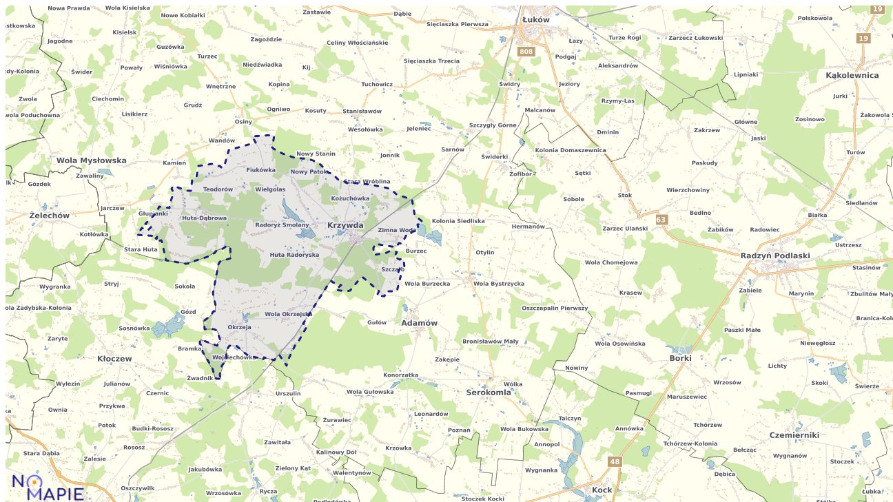 Mapa uzbrojenia terenu Krzywdy